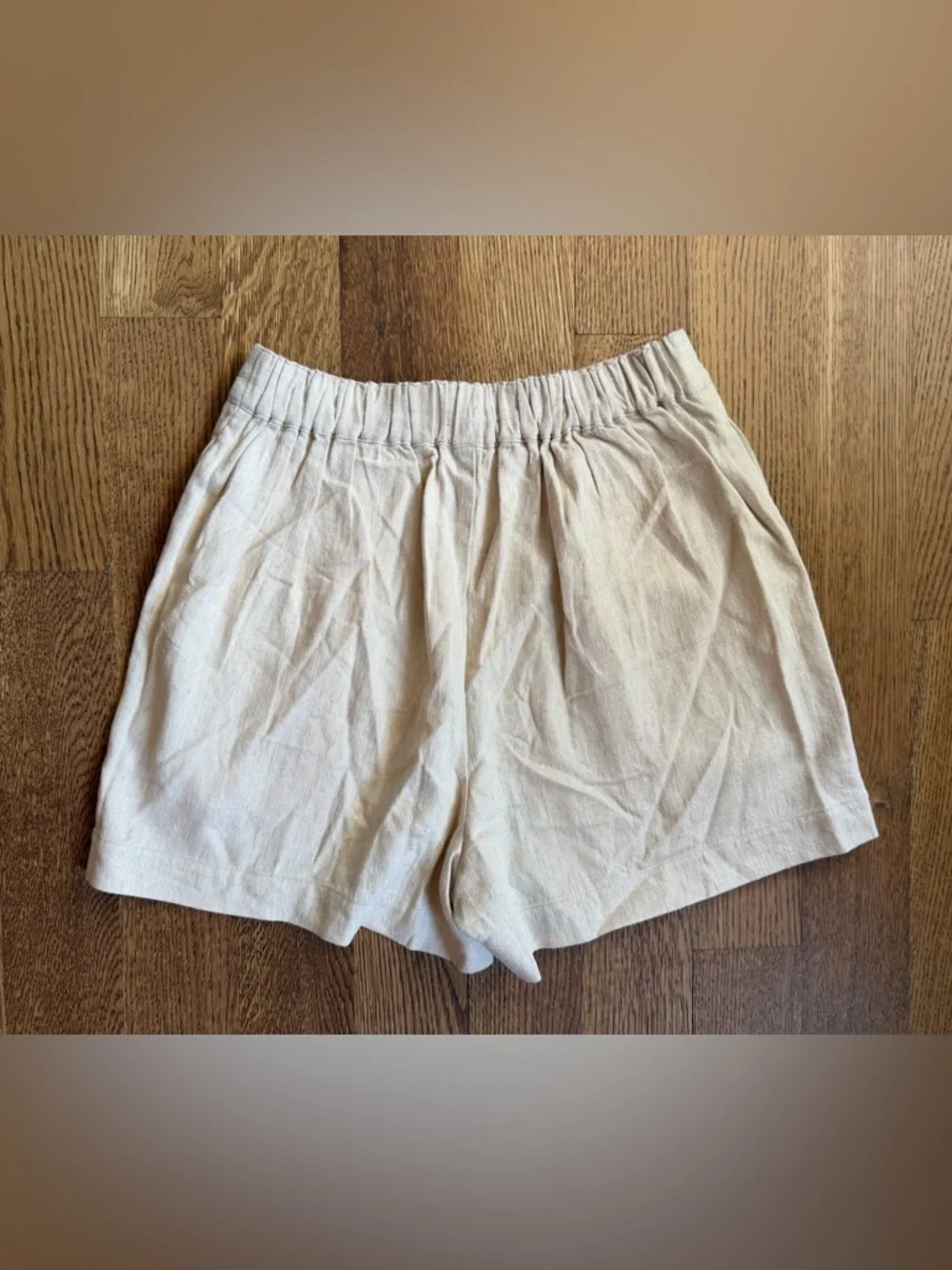 NWOT Madewell High-Waist Natural Cream Linen-Cotton Blend Shorts - XS - Picture 7 of 8